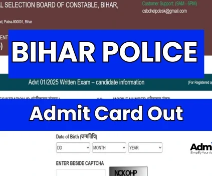 Bihar Police Constable Admit Card 2025 Out Now - Download at https://csbc.bihar.gov.in