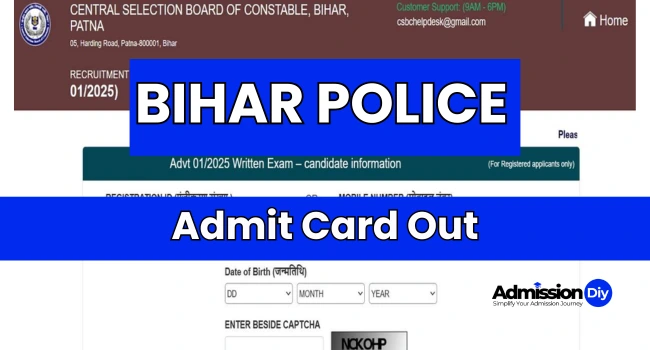 Bihar Police Constable Admit Card 2025 Out Now - Download at https://csbc.bihar.gov.in