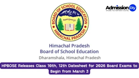 HPBOSE Releases Class 10th, 12th Datesheet for 2026 Board Exams to Begin from March 3
