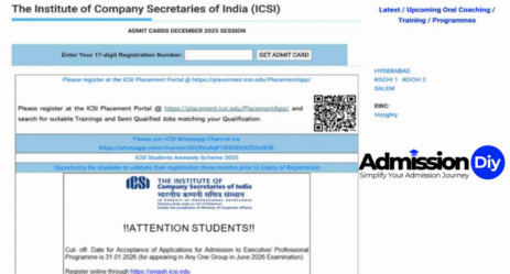 ICSI Admit Card December 2025