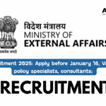 MEA Recruitment 2025: Apply before January 16, Vacancies for policy specialists, consultants;