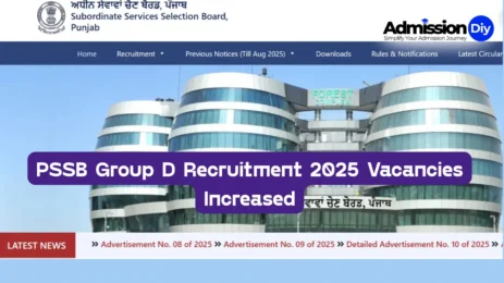 PSSB Group D Recruitment 2025 Vacancies Increased