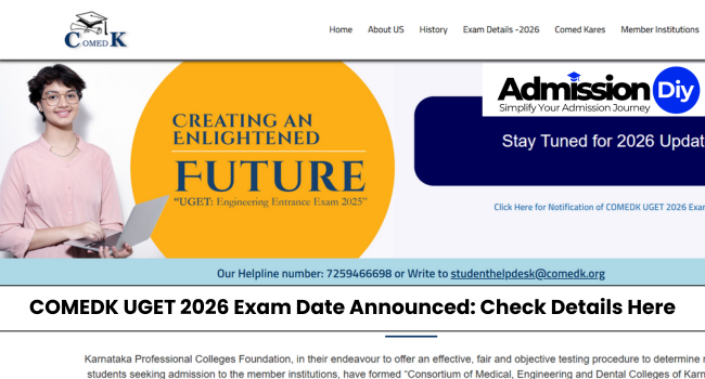 COMEDK UGET 2026 Exam Date