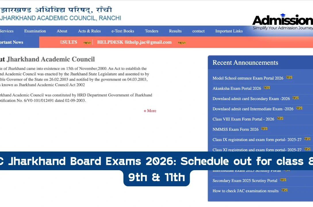 JAC Jharkhand Board Exams 2026 Schedule out for class 8th, 9th & 11th