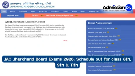 JAC Jharkhand Board Exams 2026 Schedule out for class 8th, 9th & 11th