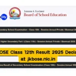JKBOSE Class 12th Result 2025 Declared