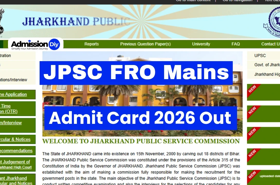 JPSC FRO Mains Admit Card 2026 Released: Download at jspc.gov.in