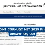 Joint CSIR UGC NET December 2025 Final Answer Key Out
