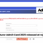 Rajasthan Lecturer admit card
