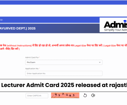 Rajasthan Lecturer admit card