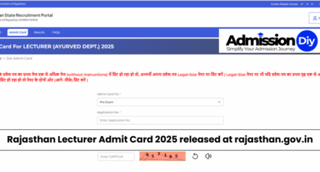 Rajasthan Lecturer admit card