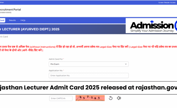 Rajasthan Lecturer admit card