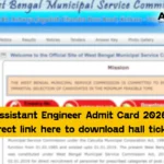 WBMSC Assistant Engineer Admit Card 2026 Released Direct link here to download hall ticket