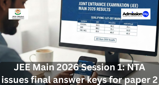 JEE Main 2026 Session 1: NTA issues final answer keys for paper 2 