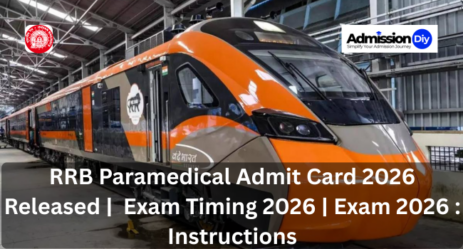 RRB Paramedical Admit Card 2026 Released