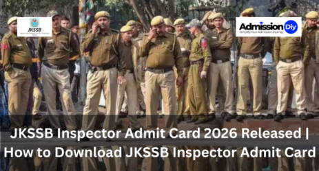 JKSSB Inspector Admit Card 2026 Released