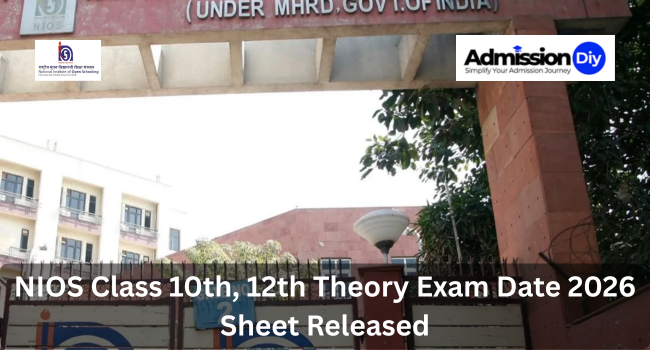 NIOS Class 10th, 12th Theory Exam Date Sheet 2026 Released