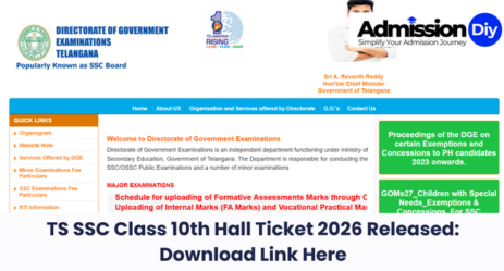 TS SSC Class 10th Hall ticket 2026